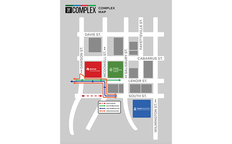 Map of The Complex venue locations. 